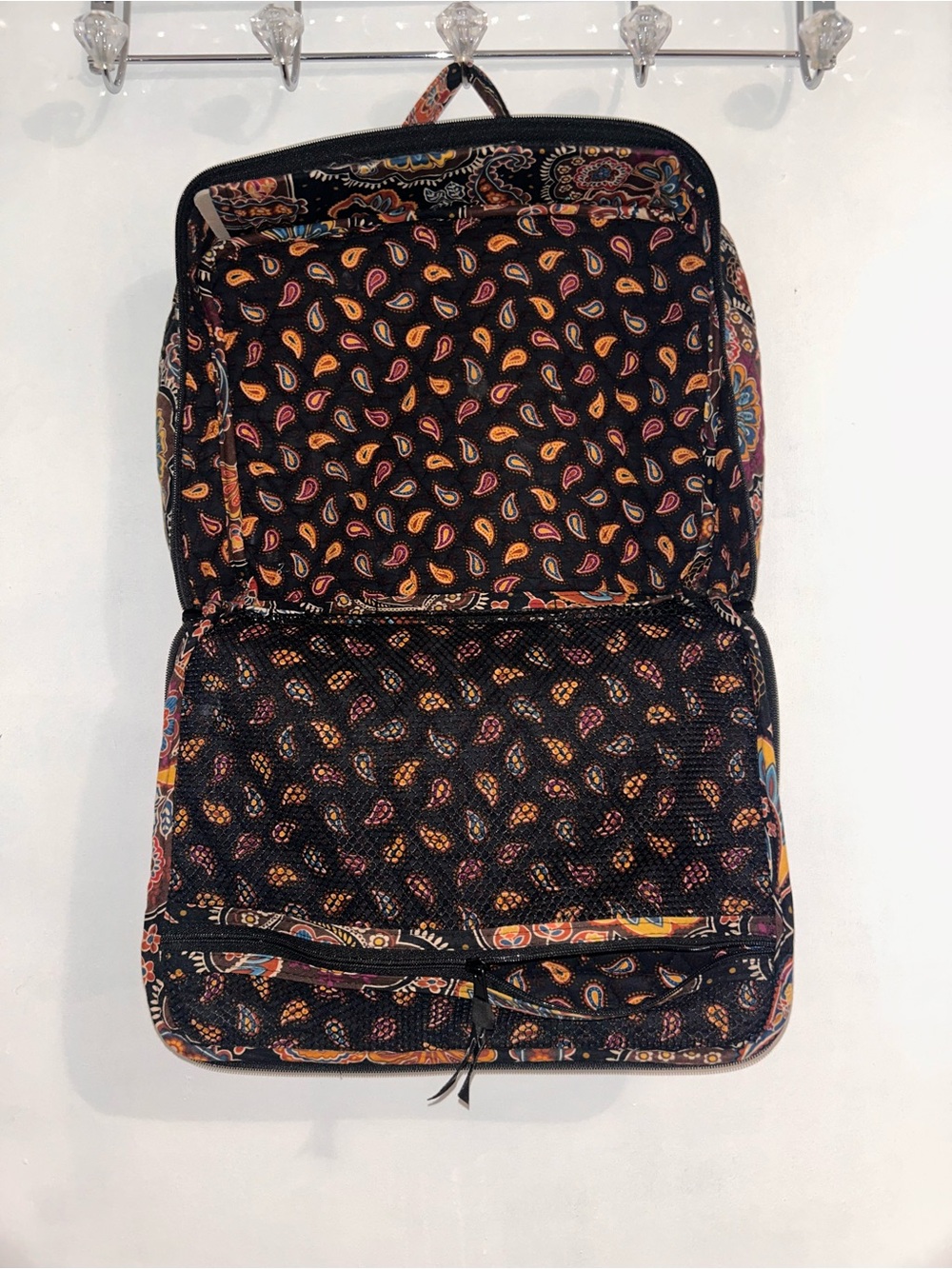 Quilted Paisley Laptop Case/ Travel Bag - Black/Brown - Picture 3 of 4